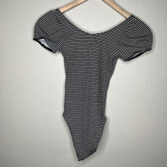 Out from Under Urban Outfitters Black & White Striped Short-Sleeve bodysuit XS - Picture 9 of 9